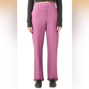 NWT 874 Dickies Women's Pink  Straight Leg Pants  size 6